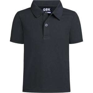 imageQBK Toddler to Youth Boys Performance Polo Kids Collared Golf Shirt School UniformBlack