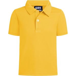 imageQBK Toddler to Youth Boys Performance Polo Kids Collared Golf Shirt School UniformGold
