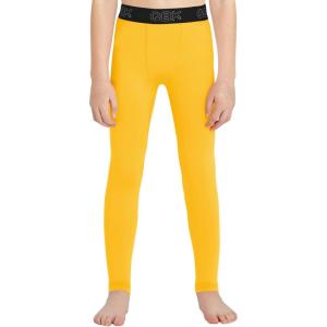 image:imageQBK Toddler Boys 2T to Youth Compression Pants Base Layer Leggings Tights for Basketball Soccer Football BaseballYellow