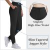 image:imageYoga Scrub Pants for Women Jogger Style High Rise Slim Fit Scrub Leggings with 5 Pockets AntiWrinkle amp Knit Yoga WaistbandBlack