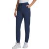 image:imageYoga Scrub Pants for Women Jogger Style High Rise Slim Fit Scrub Leggings with 5 Pockets AntiWrinkle amp Knit Yoga WaistbandNavy