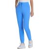 image:imageYoga Scrub Pants for Women Jogger Style High Rise Slim Fit Scrub Leggings with 5 Pockets AntiWrinkle amp Knit Yoga WaistbandCeil Blue