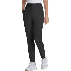 image:imageYoga Scrub Pants for Women Jogger Style High Rise Slim Fit Scrub Leggings with 5 Pockets AntiWrinkle amp Knit Yoga WaistbandBlack