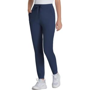 image:imageYoga Scrub Pants for Women Jogger Style High Rise Slim Fit Scrub Leggings with 5 Pockets AntiWrinkle amp Knit Yoga WaistbandNavy