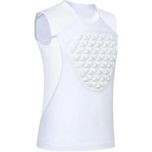 image:imageQBK Toddler Baseball Chest Protector Softball Padded Compression Shirt Heart Sternum Guard for T Ball amp FootballWhite