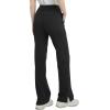 image:imageQBK High Rise Yoga Scrub Pants Women  Straight Wide Leg Uniform Pants with Cargo Pocket AntiWrinkle amp Knit Yoga WaistbandBlack