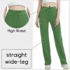 image:imageQBK High Rise Yoga Scrub Pants Women  Straight Wide Leg Uniform Pants with Cargo Pocket AntiWrinkle amp Knit Yoga WaistbandOlive Green
