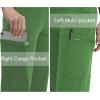 image:imageQBK High Rise Yoga Scrub Pants Women  Straight Wide Leg Uniform Pants with Cargo Pocket AntiWrinkle amp Knit Yoga WaistbandOlive Green