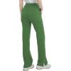 image:imageQBK High Rise Yoga Scrub Pants Women  Straight Wide Leg Uniform Pants with Cargo Pocket AntiWrinkle amp Knit Yoga WaistbandOlive Green