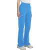 image:imageQBK High Rise Yoga Scrub Pants Women  Straight Wide Leg Uniform Pants with Cargo Pocket AntiWrinkle amp Knit Yoga WaistbandCeil Blue