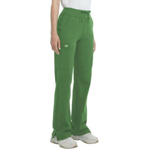 image:imageQBK High Rise Yoga Scrub Pants Women  Straight Wide Leg Uniform Pants with Cargo Pocket AntiWrinkle amp Knit Yoga WaistbandOlive Green