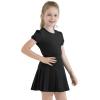 image:imageQBK Girls Cotton T Shirts 2T12Years Puff Sleeve Crew Neck Tops for Toddlers amp KidsBlack