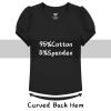 image:imageQBK Girls Cotton T Shirts 2T12Years Puff Sleeve Crew Neck Tops for Toddlers amp KidsBlack