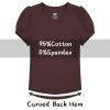 image:imageQBK Girls Cotton T Shirts 2T12Years Puff Sleeve Crew Neck Tops for Toddlers amp KidsBrown