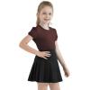 image:imageQBK Girls Cotton T Shirts 2T12Years Puff Sleeve Crew Neck Tops for Toddlers amp KidsBrown