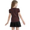 image:imageQBK Girls Cotton T Shirts 2T12Years Puff Sleeve Crew Neck Tops for Toddlers amp KidsBrown