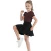 image:imageQBK Girls Cotton T Shirts 2T12Years Puff Sleeve Crew Neck Tops for Toddlers amp KidsBrown