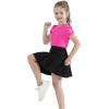 image:imageQBK Girls Cotton T Shirts 2T12Years Puff Sleeve Crew Neck Tops for Toddlers amp KidsHot Pink