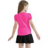 image:imageQBK Girls Cotton T Shirts 2T12Years Puff Sleeve Crew Neck Tops for Toddlers amp KidsHot Pink