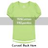 image:imageQBK Girls Cotton T Shirts 2T12Years Puff Sleeve Crew Neck Tops for Toddlers amp KidsLight Green