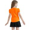image:imageQBK Girls Cotton T Shirts 2T12Years Puff Sleeve Crew Neck Tops for Toddlers amp KidsOrange
