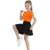 image:imageQBK Girls Cotton T Shirts 2T12Years Puff Sleeve Crew Neck Tops for Toddlers amp KidsOrange