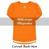image:imageQBK Girls Cotton T Shirts 2T12Years Puff Sleeve Crew Neck Tops for Toddlers amp KidsOrange