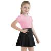 image:imageQBK Girls Cotton T Shirts 2T12Years Puff Sleeve Crew Neck Tops for Toddlers amp KidsPink