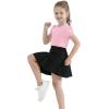 image:imageQBK Girls Cotton T Shirts 2T12Years Puff Sleeve Crew Neck Tops for Toddlers amp KidsPink