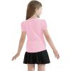 image:imageQBK Girls Cotton T Shirts 2T12Years Puff Sleeve Crew Neck Tops for Toddlers amp KidsPink