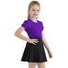 image:imageQBK Girls Cotton T Shirts 2T12Years Puff Sleeve Crew Neck Tops for Toddlers amp KidsPurple
