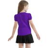 image:imageQBK Girls Cotton T Shirts 2T12Years Puff Sleeve Crew Neck Tops for Toddlers amp KidsPurple