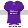 image:imageQBK Girls Cotton T Shirts 2T12Years Puff Sleeve Crew Neck Tops for Toddlers amp KidsPurple