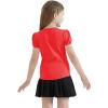 image:imageQBK Girls Cotton T Shirts 2T12Years Puff Sleeve Crew Neck Tops for Toddlers amp KidsRed
