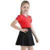 image:imageQBK Girls Cotton T Shirts 2T12Years Puff Sleeve Crew Neck Tops for Toddlers amp KidsRed