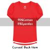 image:imageQBK Girls Cotton T Shirts 2T12Years Puff Sleeve Crew Neck Tops for Toddlers amp KidsRed