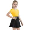 image:imageQBK Girls Cotton T Shirts 2T12Years Puff Sleeve Crew Neck Tops for Toddlers amp KidsYellow