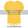 image:imageQBK Girls Cotton T Shirts 2T12Years Puff Sleeve Crew Neck Tops for Toddlers amp KidsYellow