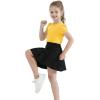 image:imageQBK Girls Cotton T Shirts 2T12Years Puff Sleeve Crew Neck Tops for Toddlers amp KidsYellow