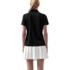 image:imageQBK Womens Golf Polo Shirt UPF 50 Dry Fit Collared VNeck Short Sleeve Tennis TopBlack