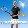 image:imageQBK Womens Golf Polo Shirt UPF 50 Dry Fit Collared VNeck Short Sleeve Tennis TopBlack