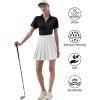 image:imageQBK Womens Golf Polo Shirt UPF 50 Dry Fit Collared VNeck Short Sleeve Tennis TopBlack