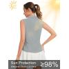 image:imageQBK Womens Sleeveless Golf Polo Shirts VNeck Collared Tennis Tank Tops UPF 50 Quick Dry Lightweight Athletic ShirtGrey