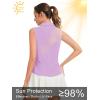 image:imageQBK Womens Sleeveless Golf Polo Shirts VNeck Collared Tennis Tank Tops UPF 50 Quick Dry Lightweight Athletic ShirtLight Purple