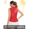 image:imageQBK Womens Sleeveless Golf Polo Shirts VNeck Collared Tennis Tank Tops UPF 50 Quick Dry Lightweight Athletic ShirtRed