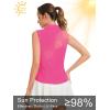 image:imageQBK Womens Sleeveless Golf Polo Shirts VNeck Collared Tennis Tank Tops UPF 50 Quick Dry Lightweight Athletic ShirtRose
