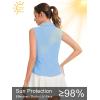 image:imageQBK Womens Sleeveless Golf Polo Shirts VNeck Collared Tennis Tank Tops UPF 50 Quick Dry Lightweight Athletic ShirtSky Blue