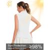 image:imageQBK Womens Sleeveless Golf Polo Shirts VNeck Collared Tennis Tank Tops UPF 50 Quick Dry Lightweight Athletic ShirtWhite