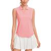 image:imageQBK Womens Sleeveless Golf Polo Shirts VNeck Collared Tennis Tank Tops UPF 50 Quick Dry Lightweight Athletic ShirtLight Pink