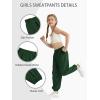 image:imageQBK 3T14Years Girls Summer Lightweight Baggy Joggers with PocketsWide Leg Sweatpants Cinched Bottom Hip Hop Dance PantsArmy Green117